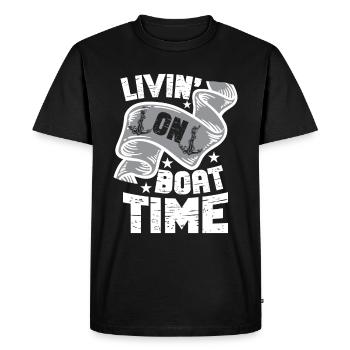 Boat Captain Funny Boat Sailing Lake Boater - Men's Premium Organic T-Shirt - black - Front - Nico (187cm)