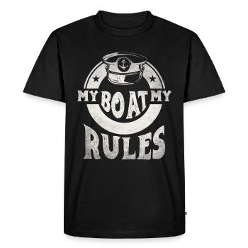 Boat Captain Funny Boat Sailing Lake Boater - Men's Premium Organic T-Shirt - black - Front - Nico (187cm)
