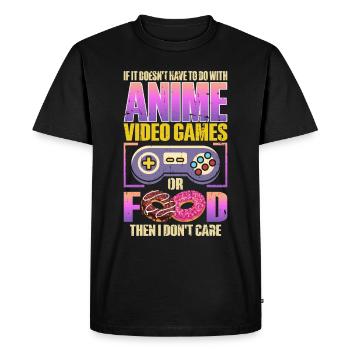Anime, Jeux vidéo ou food, Manga, Otaku, Japonais - T-shirt Premium bio Homme - noir - Devant - Nico (187cm)