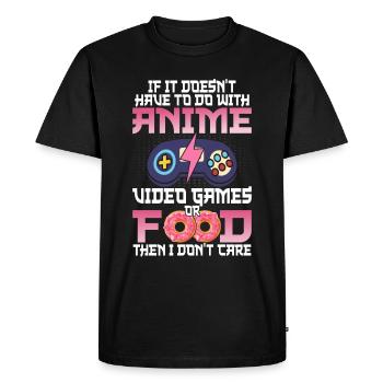 Anime, Jeux vidéo ou food, Manga, Otaku, Japonais - T-shirt Premium bio Homme - noir - Devant - Nico (187cm)