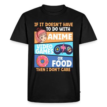 Anime, Jeux vidéo ou food, Manga, Otaku, Japonais - T-shirt Premium bio Homme - noir - Devant - Nico (187cm)