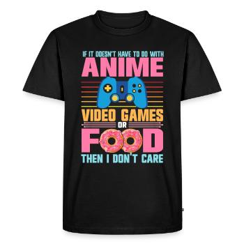Anime, Jeux vidéo ou food, Manga, Otaku, Japonais - T-shirt Premium bio Homme - noir - Devant - Nico (187cm)