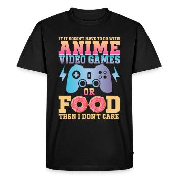 Anime, Jeux vidéo ou food, Manga, Otaku, Japonais - T-shirt Premium bio Homme - noir - Devant - Nico (187cm)