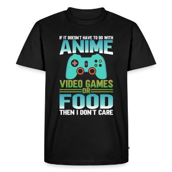 Anime, Jeux vidéo ou food, Manga, Otaku, Japonais - T-shirt Premium bio Homme - noir - Devant - Nico (187cm)