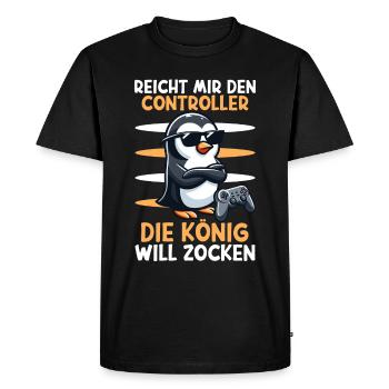 Hands me the controller, the queen wants to play - Men's Premium Organic T-Shirt - black - Front - Nico (187cm)