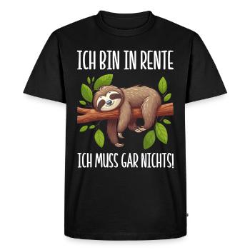 Ich bin in Rente ich muss gar nichts Lustiges - Männer Premium Bio T-Shirt - Schwarz - Vorne - Nico (187cm)