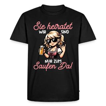The Bride Funny Bachelorette Party Maid of Honor - Men's Premium Organic T-Shirt - black - Front - Nico (187cm)
