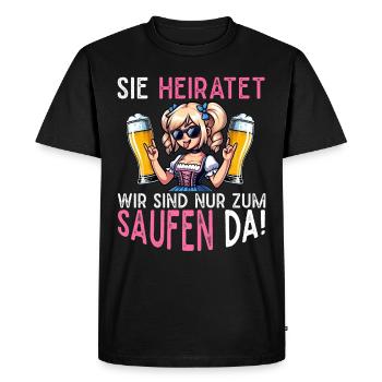 The Bride Funny Bachelorette Party Maid of Honor - Men's Premium Organic T-Shirt - black - Front - Nico (187cm)