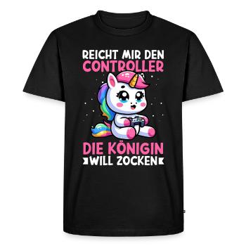 Hands me the controller, the queen wants to play - Men's Premium Organic T-Shirt - black - Front - Nico (187cm)
