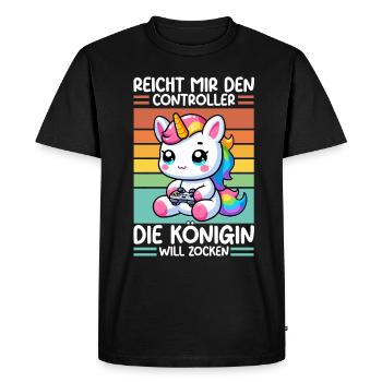 Hands me the controller, the queen wants to play - Men's Premium Organic T-Shirt - black - Front - Nico (187cm)