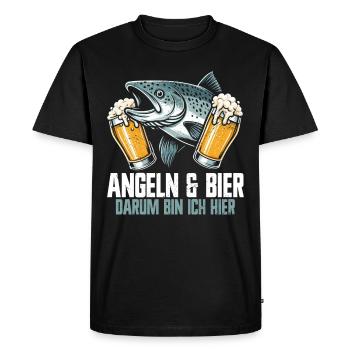 Pêche et bière Plaisir de la pêche Hobby - T-shirt Premium bio Homme - noir - Devant - Nico (187cm)