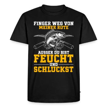Pêcheur Canne à pêche Drôle Pêcheur Hobby Pêcheur - T-shirt Premium bio Homme - noir - Devant - Nico (187cm)