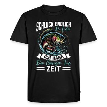 Pêcheur Canne à pêche Drôle Pêcheur Hobby Pêcheur - T-shirt Premium bio Homme - noir - Devant - Nico (187cm)