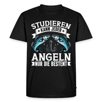 Pêcheur Canne à pêche Drôle Pêcheur Hobby Pêcheur - T-shirt Premium bio Homme - noir - Devant - Nico (187cm)