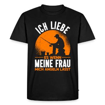 Pêcheur Canne à pêche Drôle Pêcheur Hobby Pêcheur - T-shirt Premium bio Homme - noir - Devant - Nico (187cm)