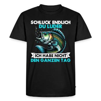 Pêcheur Canne à pêche Drôle Pêcheur Hobby Pêcheur - T-shirt Premium bio Homme - noir - Devant - Nico (187cm)