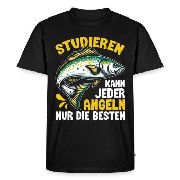 Pêcheur Canne à pêche Drôle Pêcheur Hobby Pêcheur - T-shirt Premium bio Homme - noir - Devant - Nico (187cm)