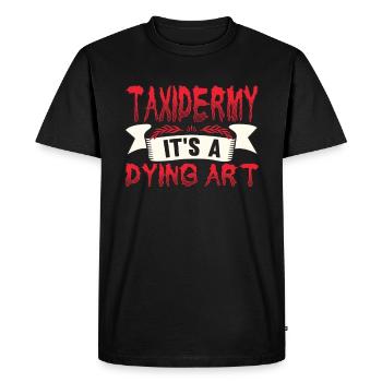 Taxidermie : c’est un motif de cerf d’art mourant - T-shirt Premium bio Homme - noir - Devant - Nico (187cm)