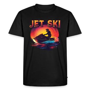 Jet Ski Adventure Retro Summer - Men's Premium Organic T-Shirt - black - Front - Nico (187cm)