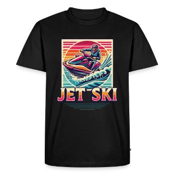 Jet Ski Adventure Retro Summer - Men's Premium Organic T-Shirt - black - Front - Nico (187cm)