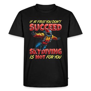 Funny skydiver - Men's Premium Organic T-Shirt - black - Front - Nico (187cm)