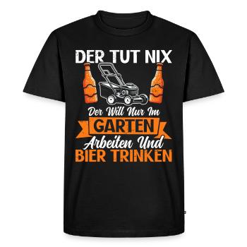 Beer Garden Gardening Allotment Gardener Gardener - Men's Premium Organic T-Shirt - black - Front - Nico (187cm)