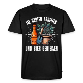 Beer Garden Gardening Allotment Gardener Gardener - Men's Premium Organic T-Shirt - black - Front - Nico (187cm)