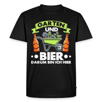 Beer Garden Gardening Allotment Gardener Gardener - Men's Premium Organic T-Shirt - black - Front - Nico (187cm)