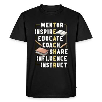 Mentor Inspire Educate Coach Teacher - Men's Premium Organic T-Shirt - black - Front - Nico (187cm)