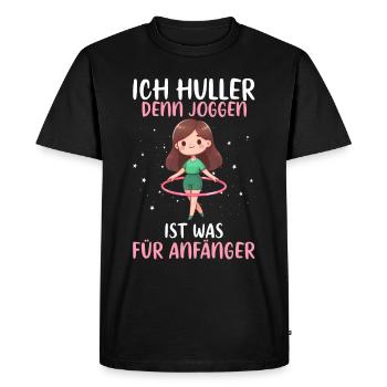 I Huller because jogging is something for beginners Huller - Men's Premium Organic T-Shirt - black - Front - Nico (187cm)