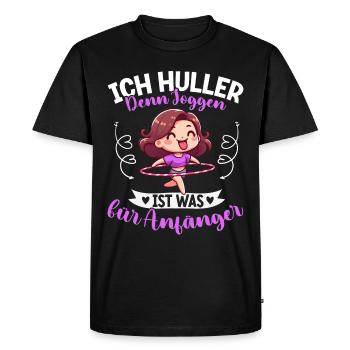 I Huller because jogging is something for beginners Huller - Men's Premium Organic T-Shirt - black - Front - Nico (187cm)