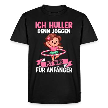 I Huller because jogging is something for beginners Huller - Men's Premium Organic T-Shirt - black - Front - Nico (187cm)