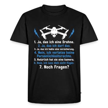 Pilote de drone quadricoptère Quadricoptère volant - T-shirt Premium bio Homme - noir - Devant - Nico (187cm)