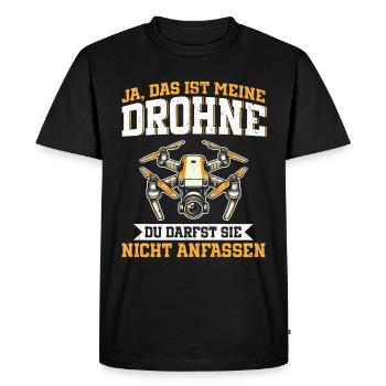 Pilote de drone quadricoptère Quadricoptère volant - T-shirt Premium bio Homme - noir - Devant - Nico (187cm)