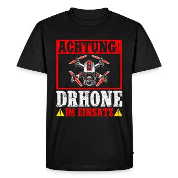 Pilote de drone quadricoptère Quadricoptère volant - T-shirt Premium bio Homme - noir - Devant - Nico (187cm)