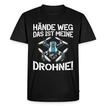 Pilote de drone quadricoptère Quadricoptère volant - T-shirt Premium bio Homme - noir - Devant - Nico (187cm)