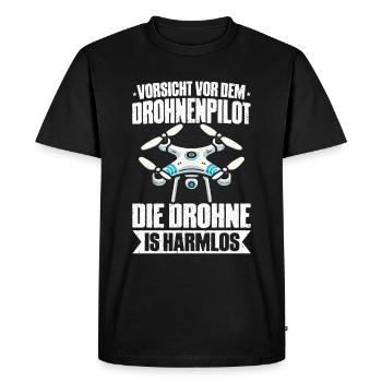 Pilote de drone quadricoptère Quadricoptère volant - T-shirt Premium bio Homme - noir - Devant - Nico (187cm)