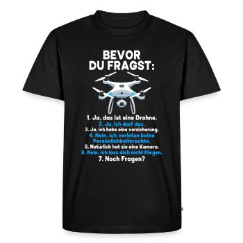 Pilote de drone quadricoptère Quadricoptère volant - T-shirt Premium bio Homme - noir - Devant - Nico (187cm)