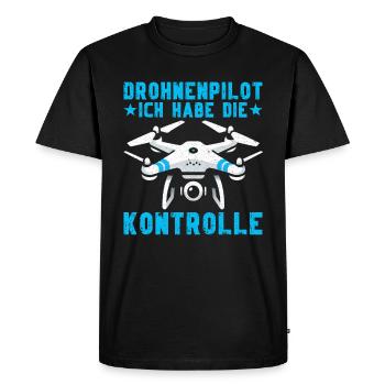 Pilote de drone quadricoptère Quadricoptère volant - T-shirt Premium bio Homme - noir - Devant - Nico (187cm)