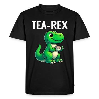 Tea Rex Dinosaur Lover T-Rex Tasse à thé - T-shirt Premium bio Homme - noir - Devant - Nico (187cm)
