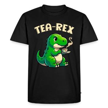 Tea Rex Dinosaur Lover T-Rex Tasse à thé - T-shirt Premium bio Homme - noir - Devant - Nico (187cm)
