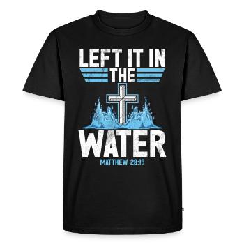 Baptême Baptisé Chrétien Jésus Dieu - Bible - T-shirt Premium bio Homme - noir - Devant - Nico (187cm)
