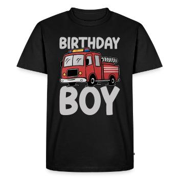 Anniversaire Garçon Pompier Anniversaire Garçon - T-shirt Premium bio Homme - noir - Devant - Nico (187cm)