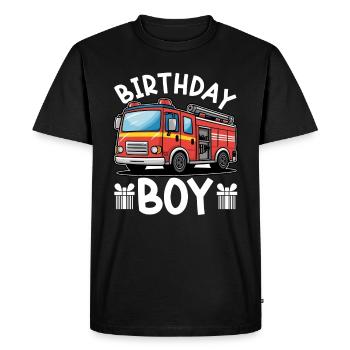 Anniversaire Garçon Pompier Anniversaire Garçon - T-shirt Premium bio Homme - noir - Devant - Nico (187cm)