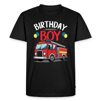 Anniversaire Garçon Pompier Anniversaire Garçon - T-shirt Premium bio Homme - noir - Devant - Nico (187cm)