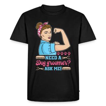 Chien Chiot Soins pour animaux de compagnie Salon d’emploi - T-shirt Premium bio Homme - noir - Devant - Nico (187cm)