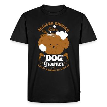 Chien Chiot Soins pour animaux de compagnie Salon d’emploi - T-shirt Premium bio Homme - noir - Devant - Nico (187cm)