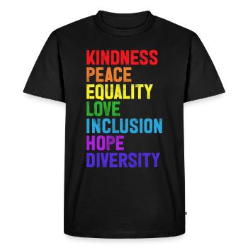 Egalité LGBTQ Drapeau arc-en-ciel Fierté LGBTQ - T-shirt Premium bio Homme - noir - Devant - Nico (187cm)