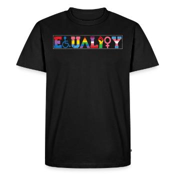 Egalité LGBTQ Drapeau arc-en-ciel Fierté LGBTQ - T-shirt Premium bio Homme - noir - Devant - Nico (187cm)