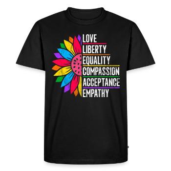 Egalité LGBTQ Drapeau arc-en-ciel Fierté LGBTQ - T-shirt Premium bio Homme - noir - Devant - Nico (187cm)